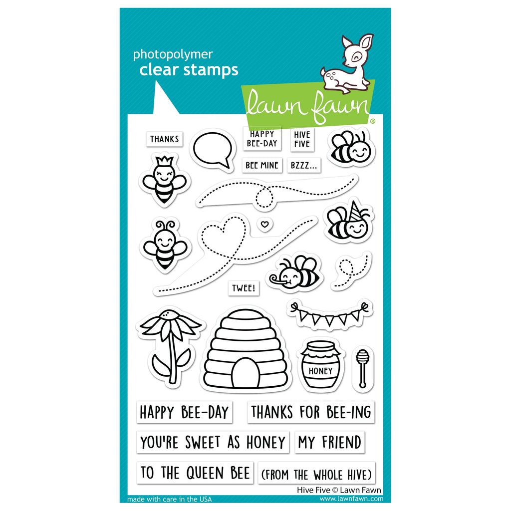 Lawn Fawn Hive Five Clear Stamps lf2927