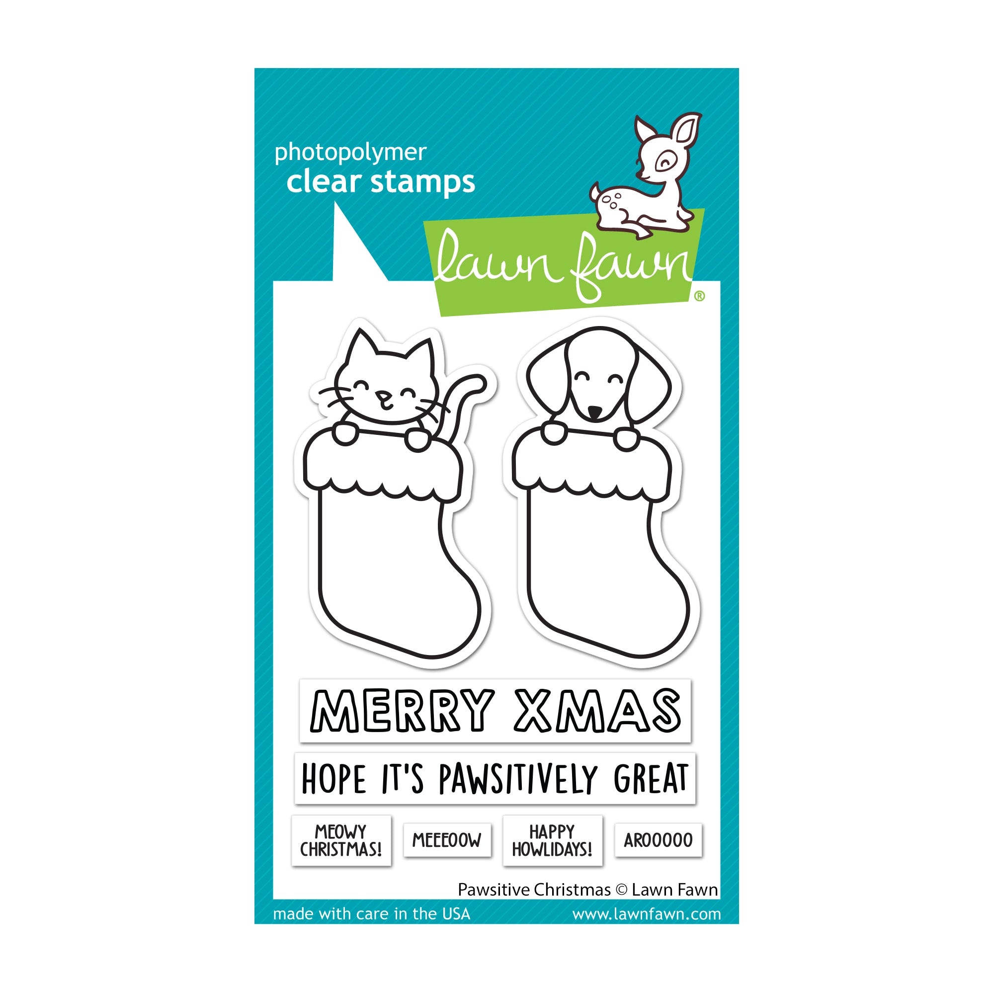 Lawn Fawn Pawsitive Christmas Clear Stamps lf2983