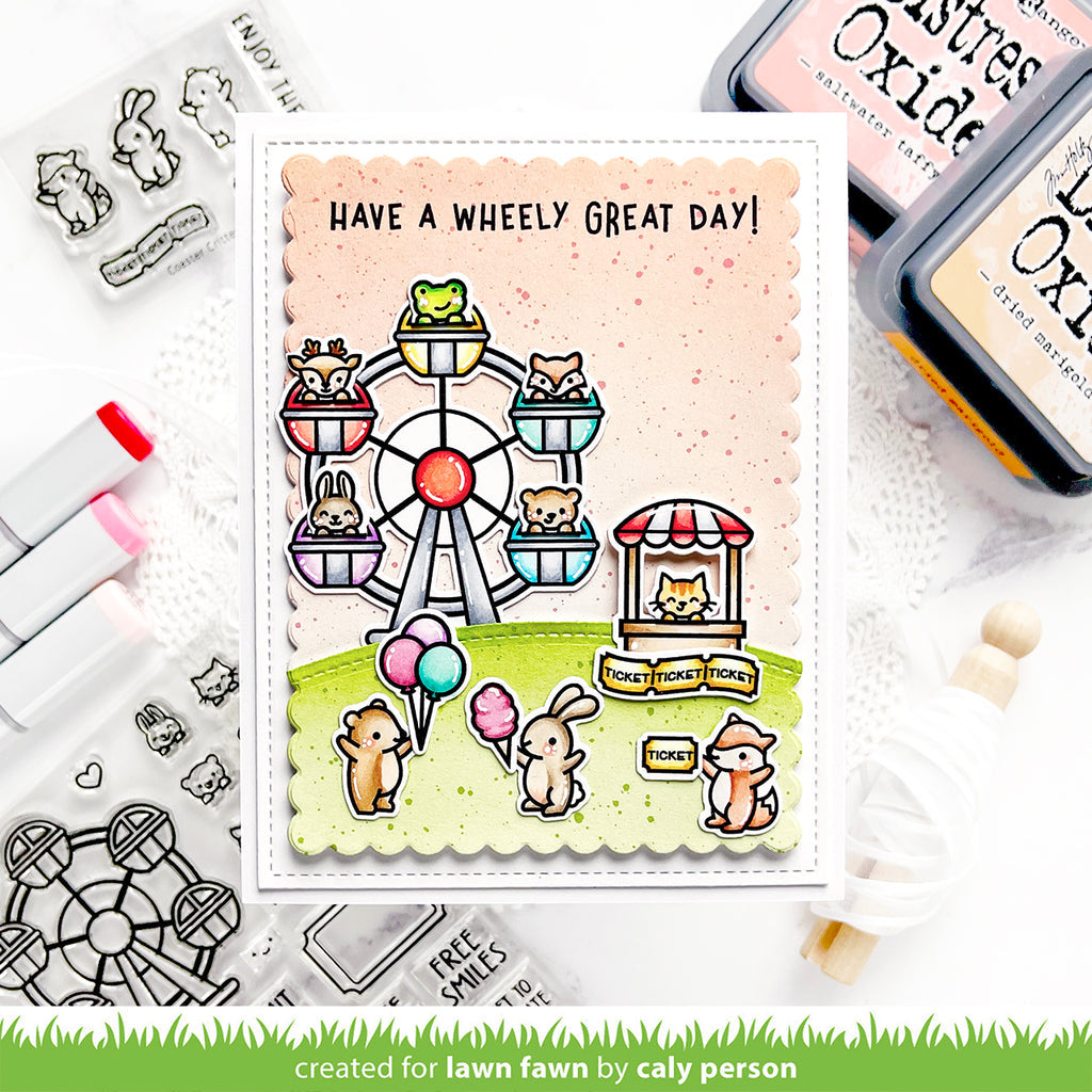 Lawn Fawn Set Wheely Great Day Clear Stamps and Dies lfwgd wheely great day card | color-code:ALT1