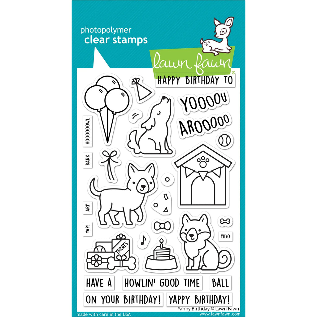 Lawn Fawn Yappy Birthday Clear Stamps lf3158