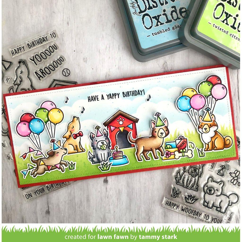 Lawn Fawn Set Yappy Birthday Add-On Stamps and Dies lf6yba yappy slimline