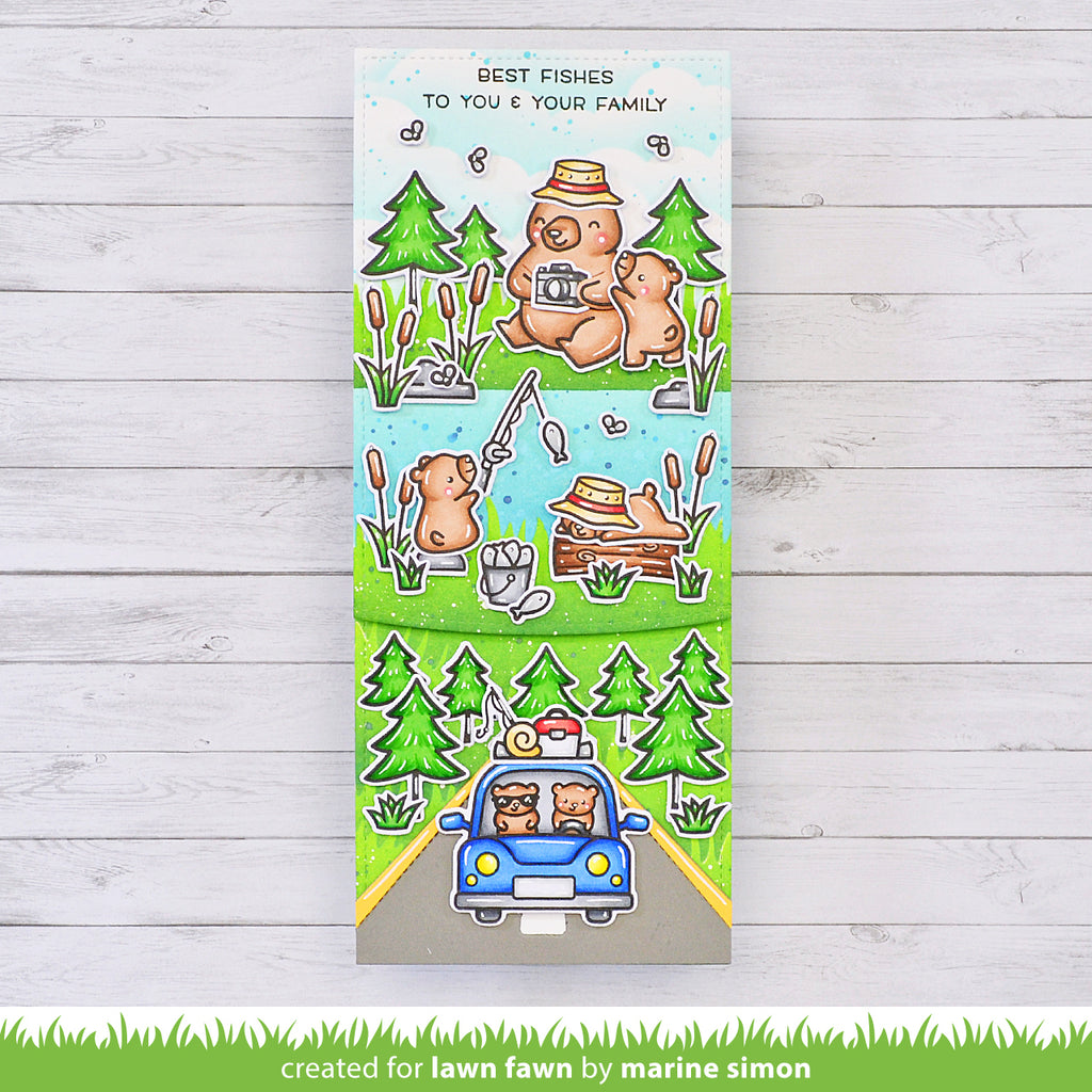 Lawn Fawn Car Critters Road Trip Add-On Clear Stamps lf3167 best fishes