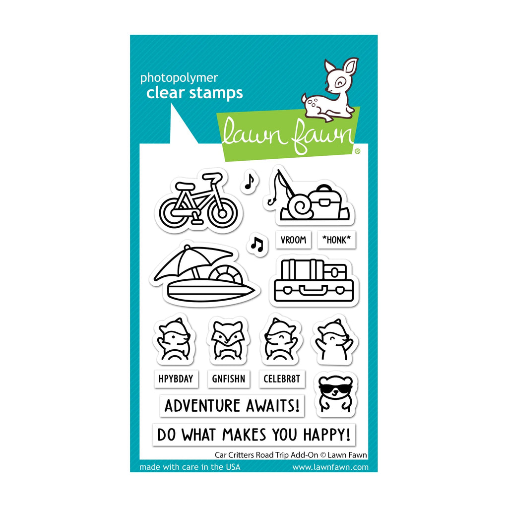 Lawn Fawn Car Critters Road Trip Add-On Clear Stamps lf3167