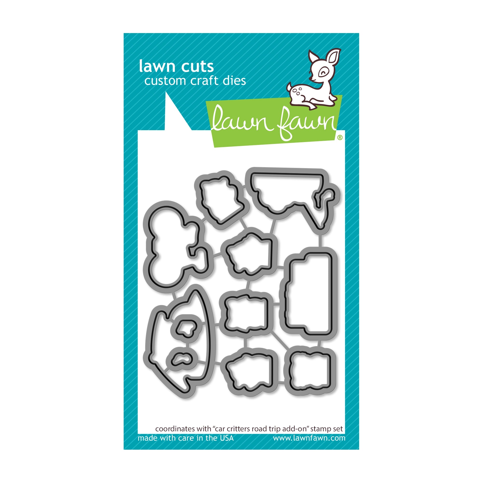 Lawn Fawn Car Critters Road Trip Add-On Dies lf3168