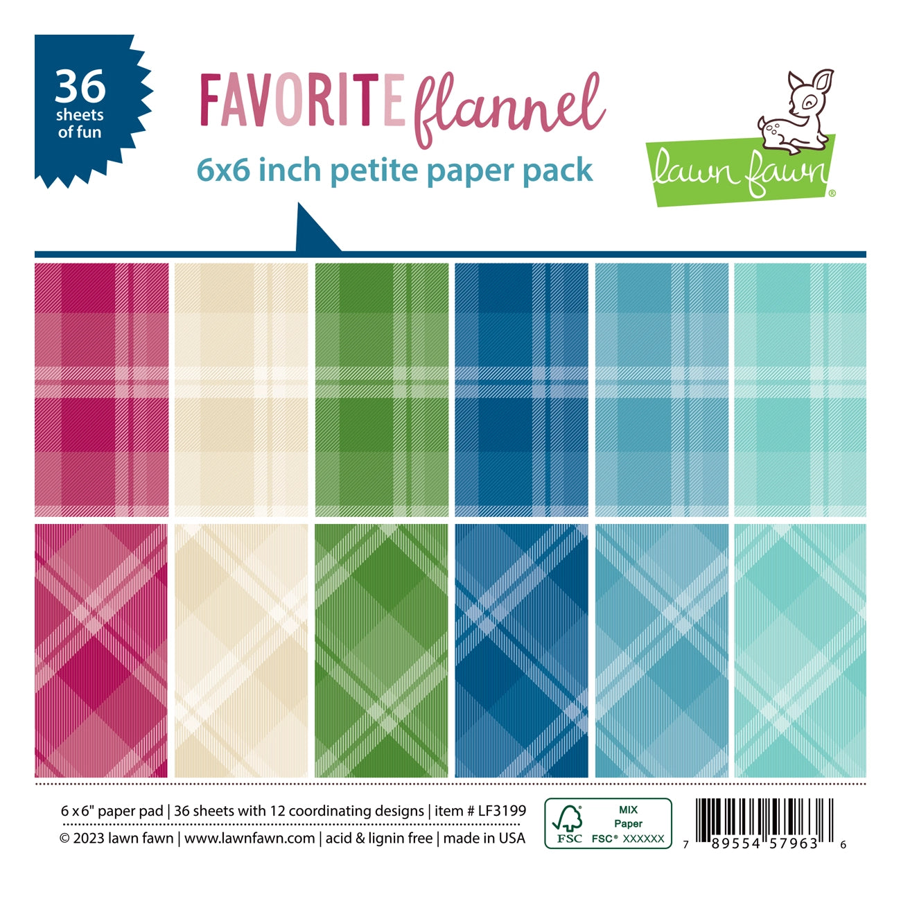 Lawn Fawn Favorite Flannel 6x6 Paper Pack Lawn Fawn Favorite Flannel 6x6 Paper Pack
