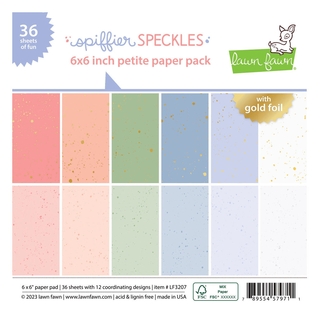 Lawn Fawn Spiffier Speckles 6x6 Inch Paper Pad lf3207