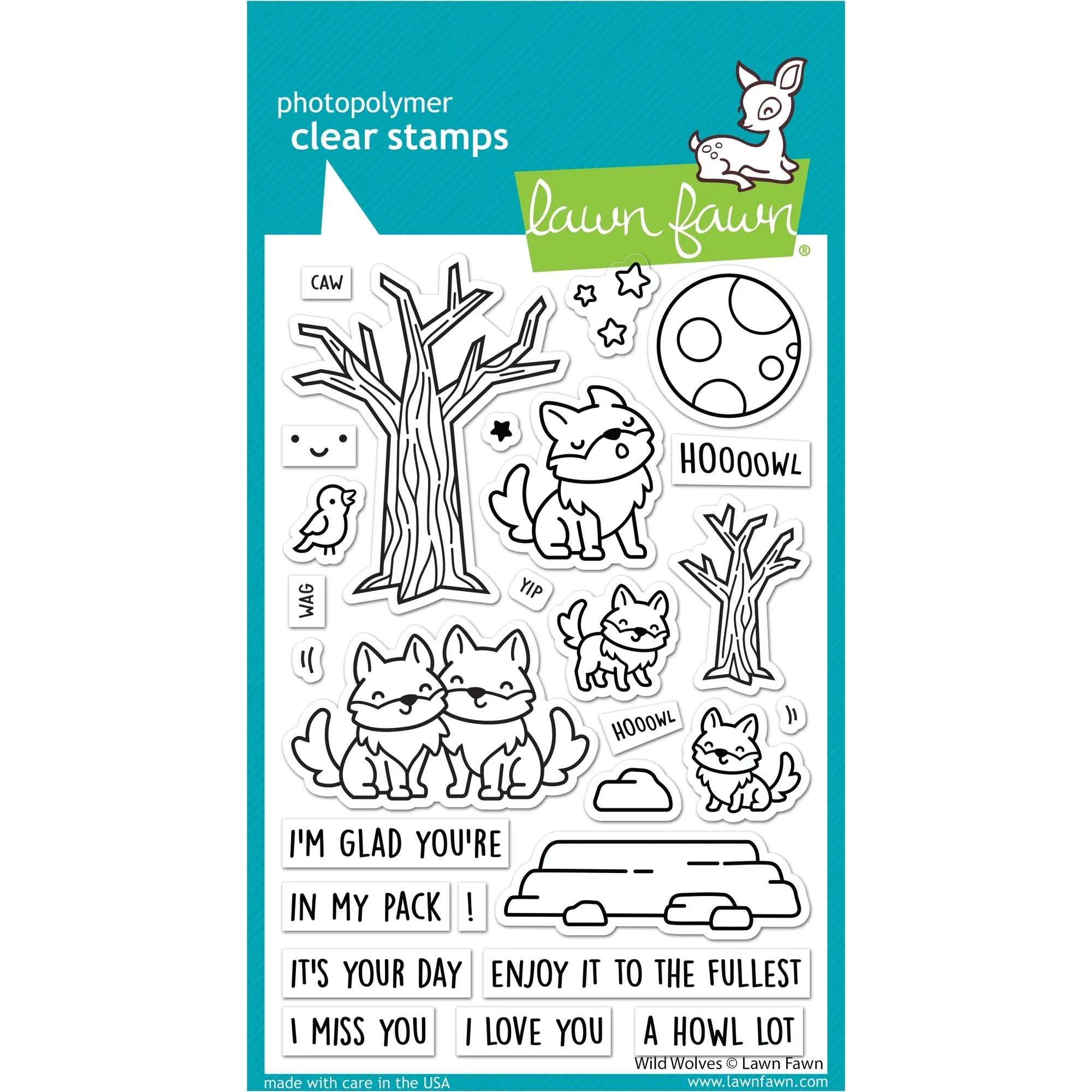 Lawn Fawn Wild Wolves Clear Stamps lf3219