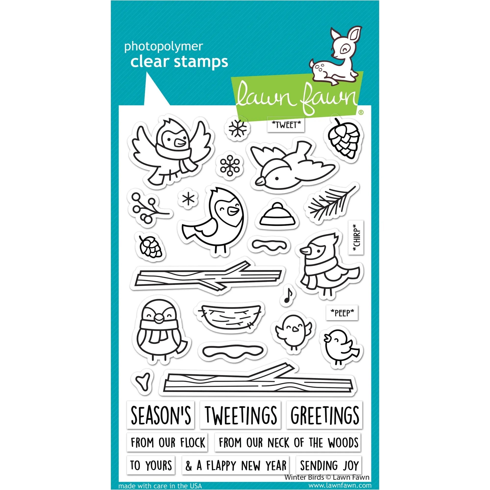 Lawn Fawn Winter Birds Clear Stamps lf3225