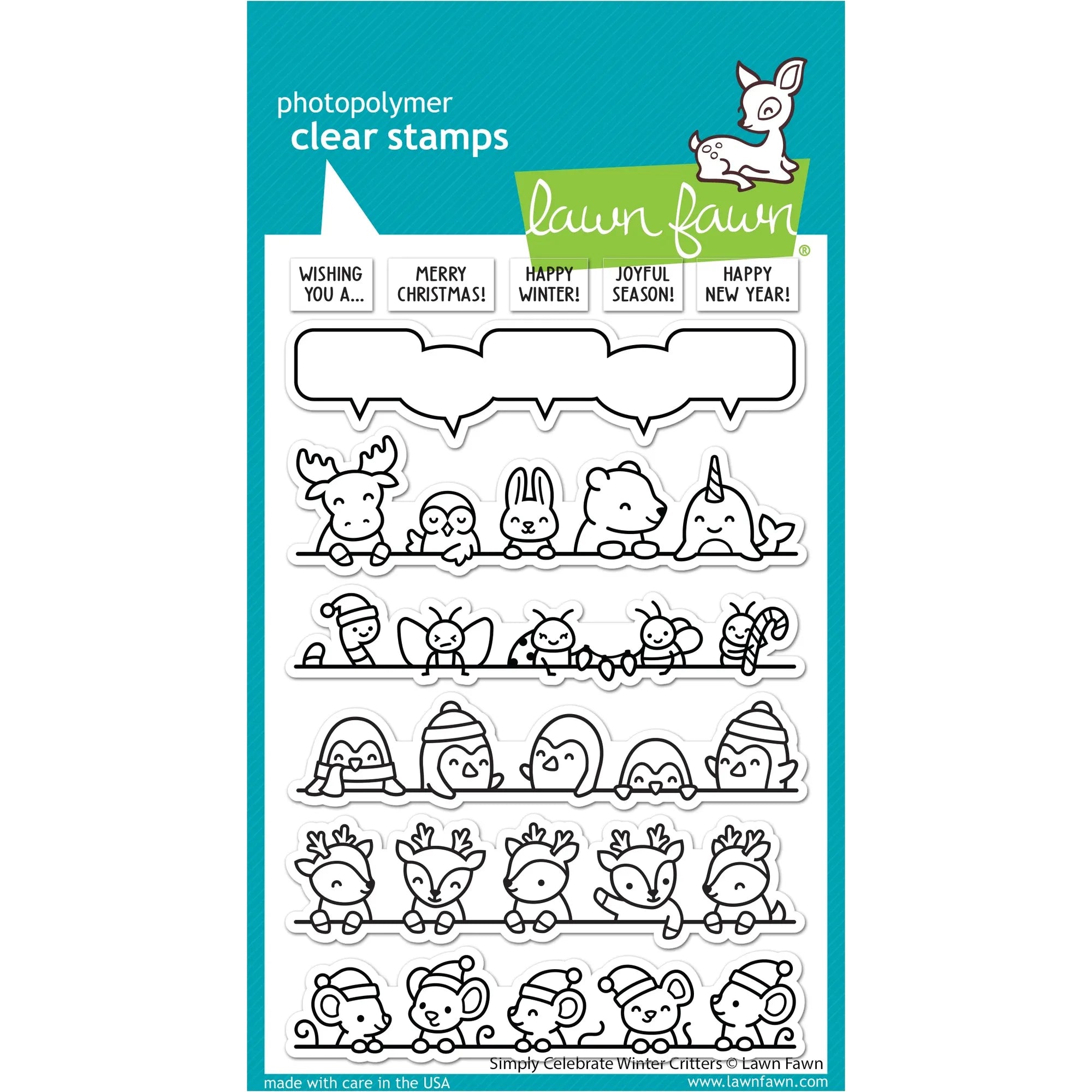 Lawn Fawn Simply Celebrate Winter Critters Clear Stamps lf3231
