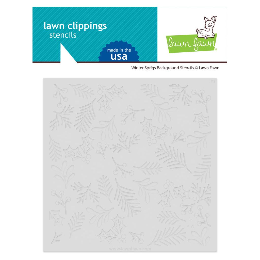 Lawn Fawn Winter Sprigs Background Stencils