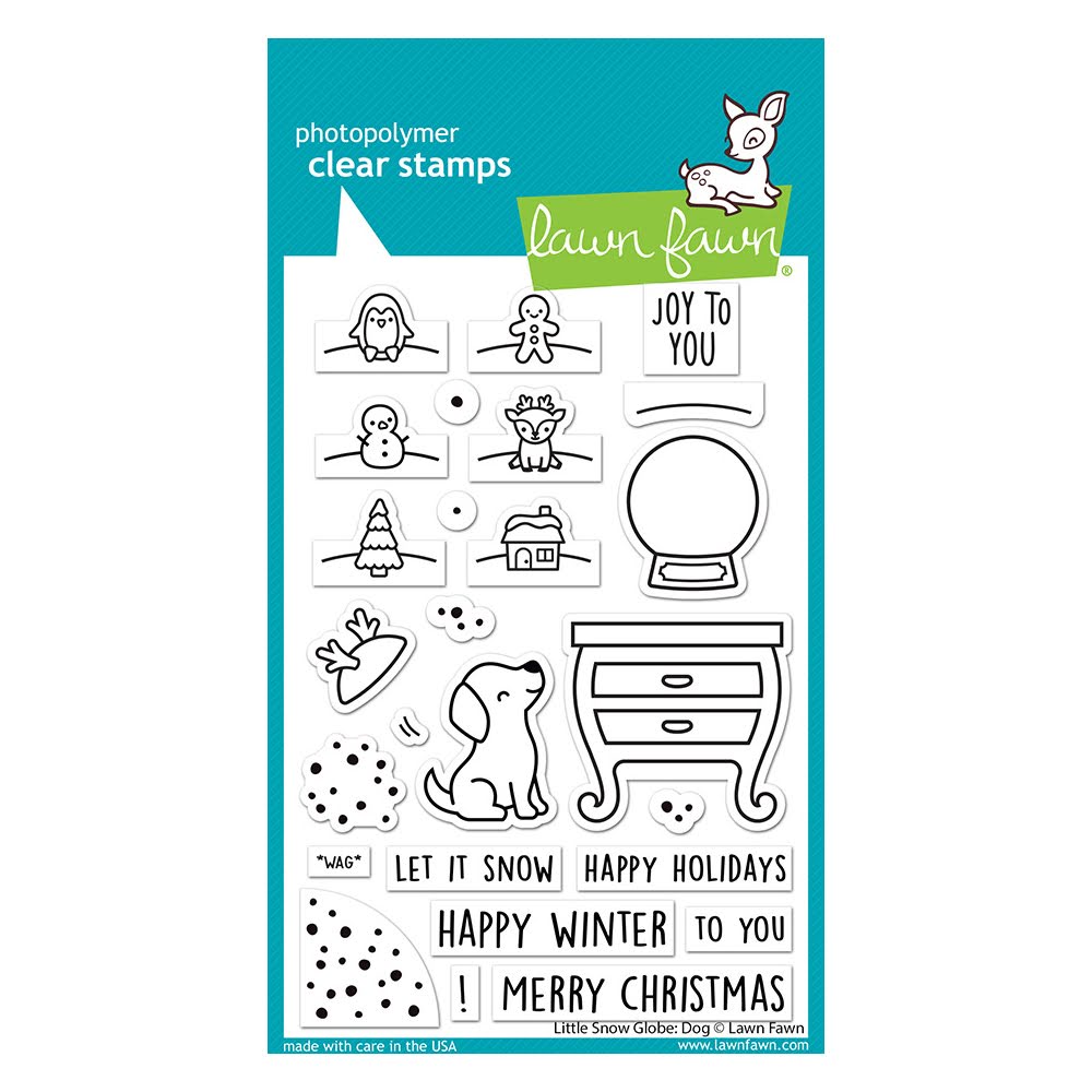 Lawn Fawn Little Snow Globe: Dog Clear Stamps lf3270