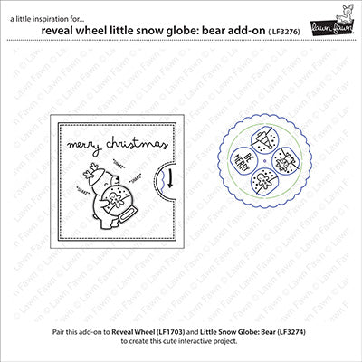 Lawn Fawn Reveal Wheel Little Snow Globe: Bear Add-On Set Die lf3276 template