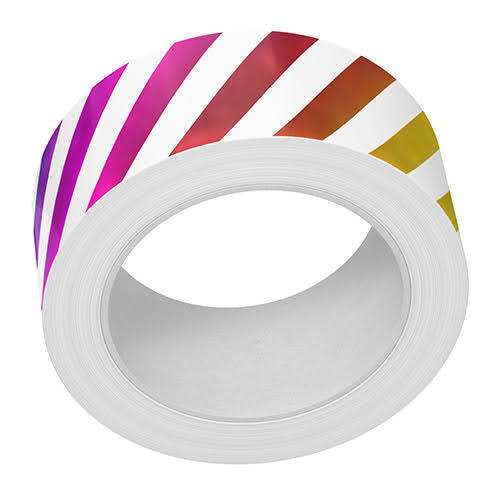 Lawn Fawn Diagonal Rainbow Stripes Foil Washi Tape