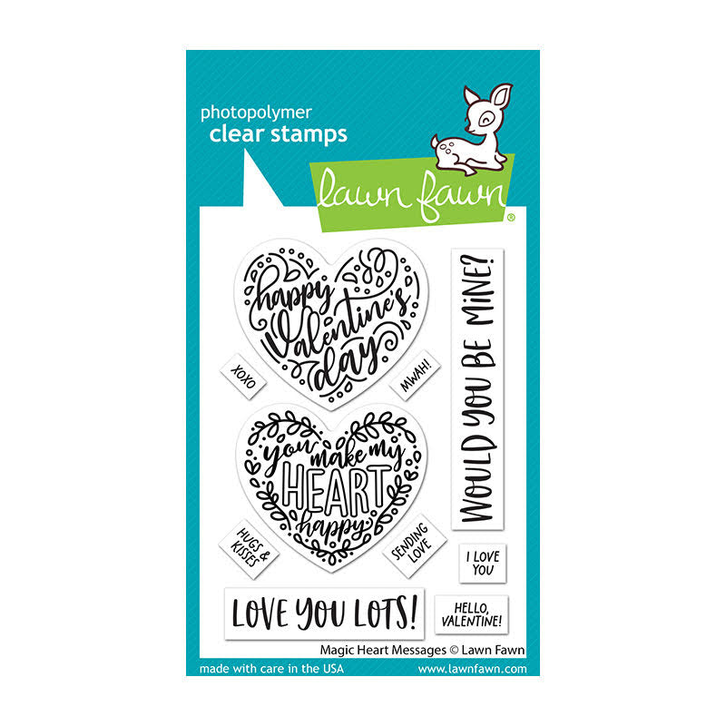 Lawn Fawn Magic Heart Messages Clear Stamps lf3305