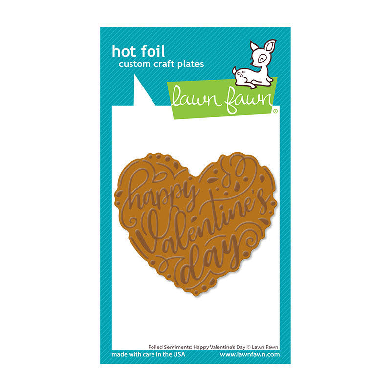 Lawn Fawn Foiled Sentiments: Happy Valentine's Day Hot Foil Plate lf3321