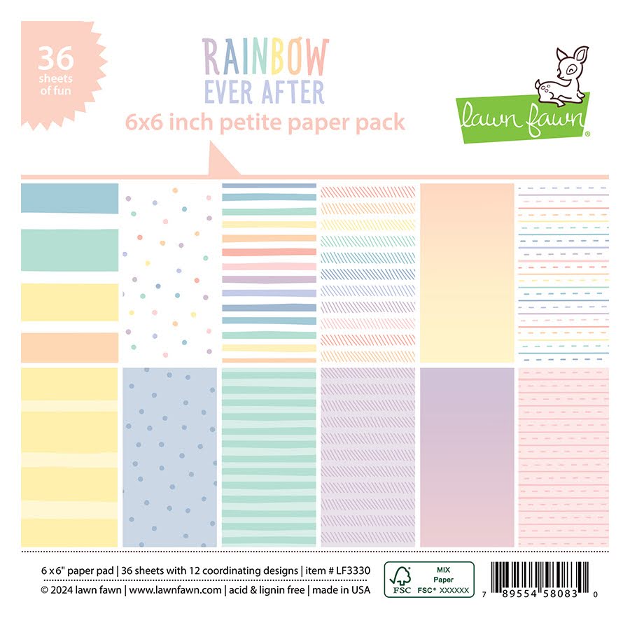 Lawn Fawn Rainbow Ever After 6x6 Inch Paper Pad lf3330