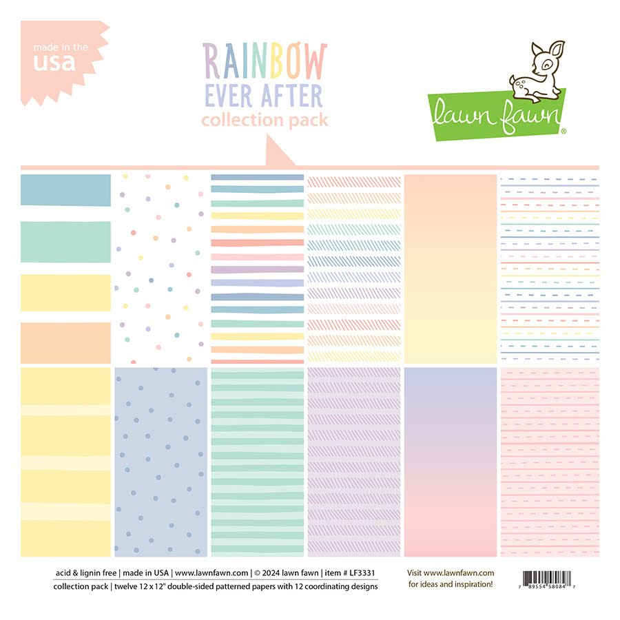 Lawn Fawn Rainbow Ever After 12x12 Inch Collection Pack lf3331