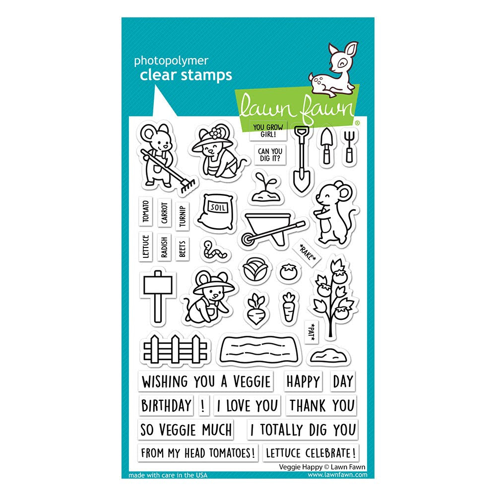 Lawn Fawn Veggie Happy Clear Stamps lf3340
