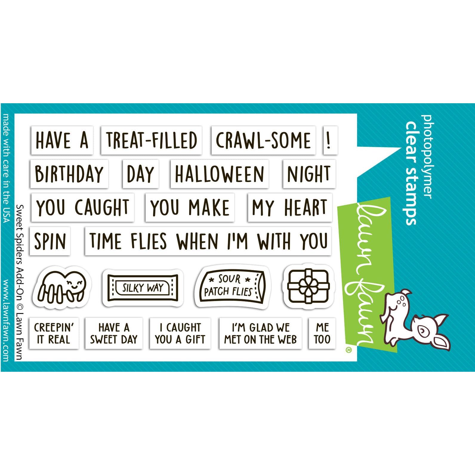 Lawn Fawn Sweet Spiders Add-On Clear Stamps lf3494