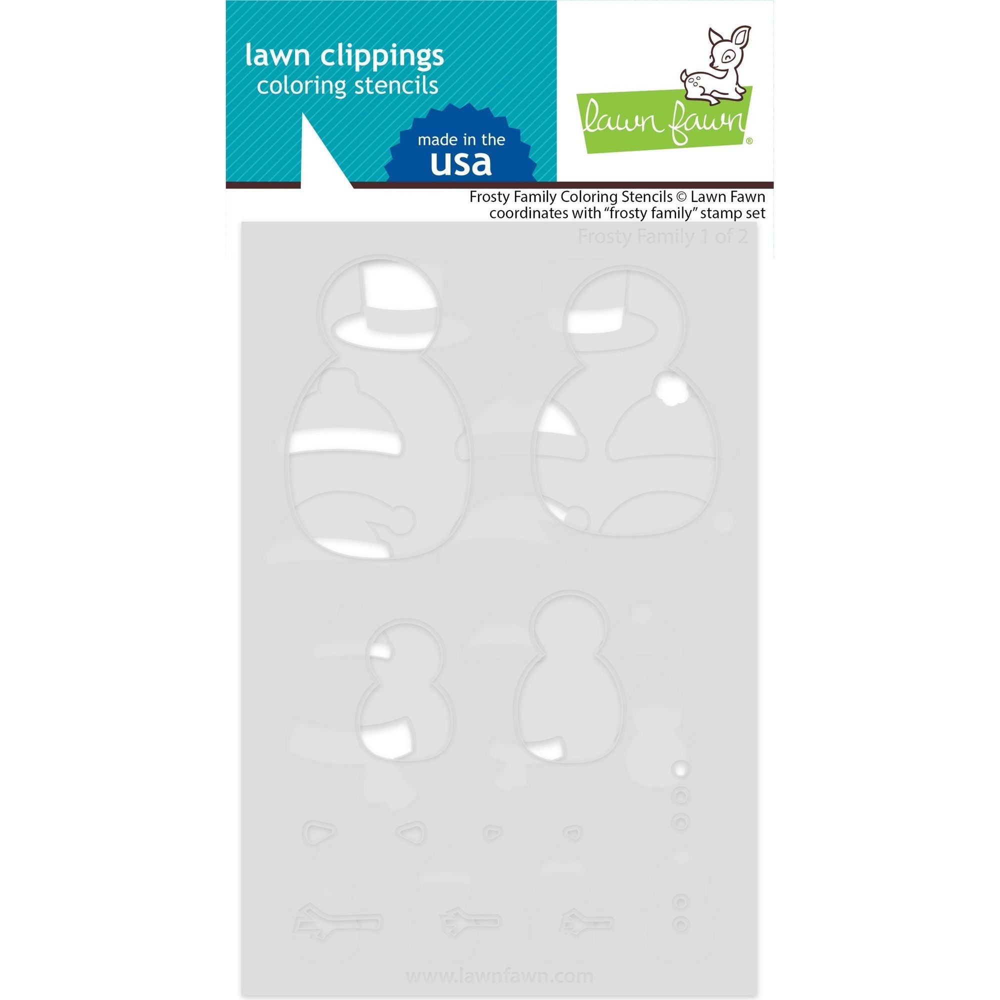 Lawn Fawn Frosty Family Coloring Stencils lf3563