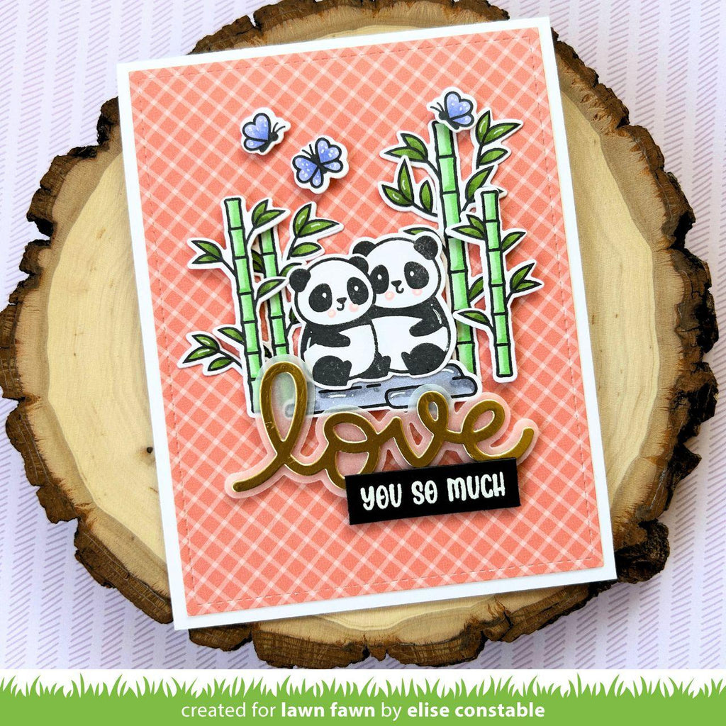 Lawn Fawn I Heart Pandas Stamps lf3596 love you so much