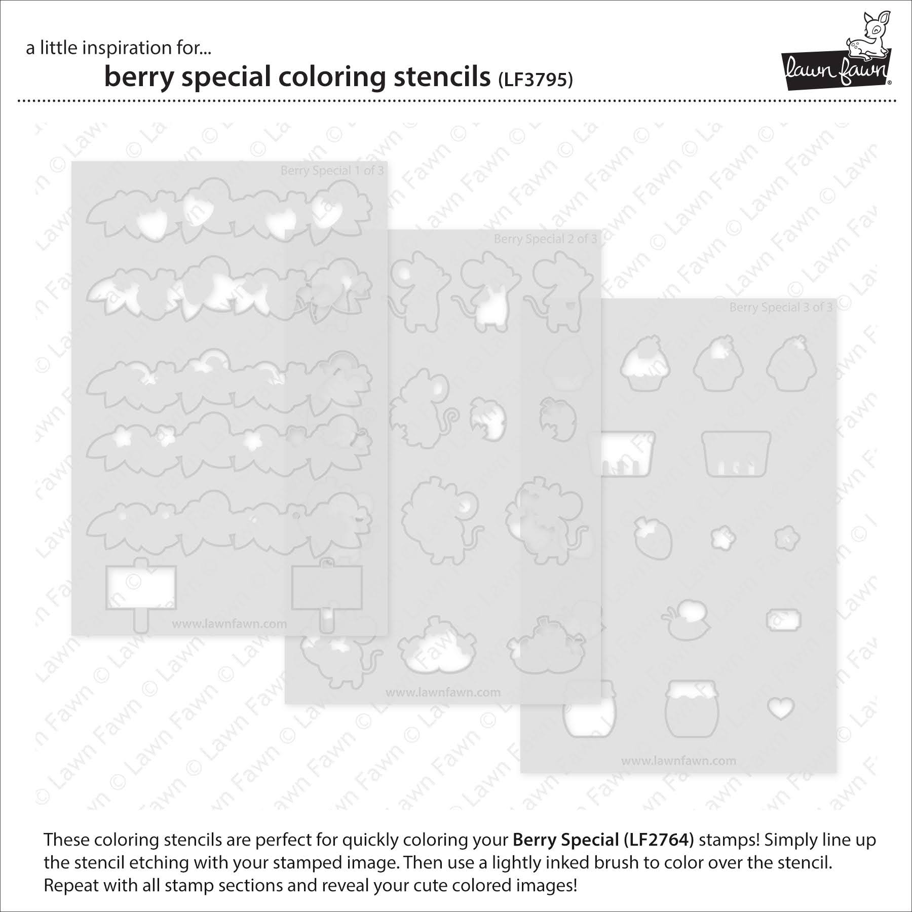 Lawn Fawn Berry Special Coloring Stencils lf3795