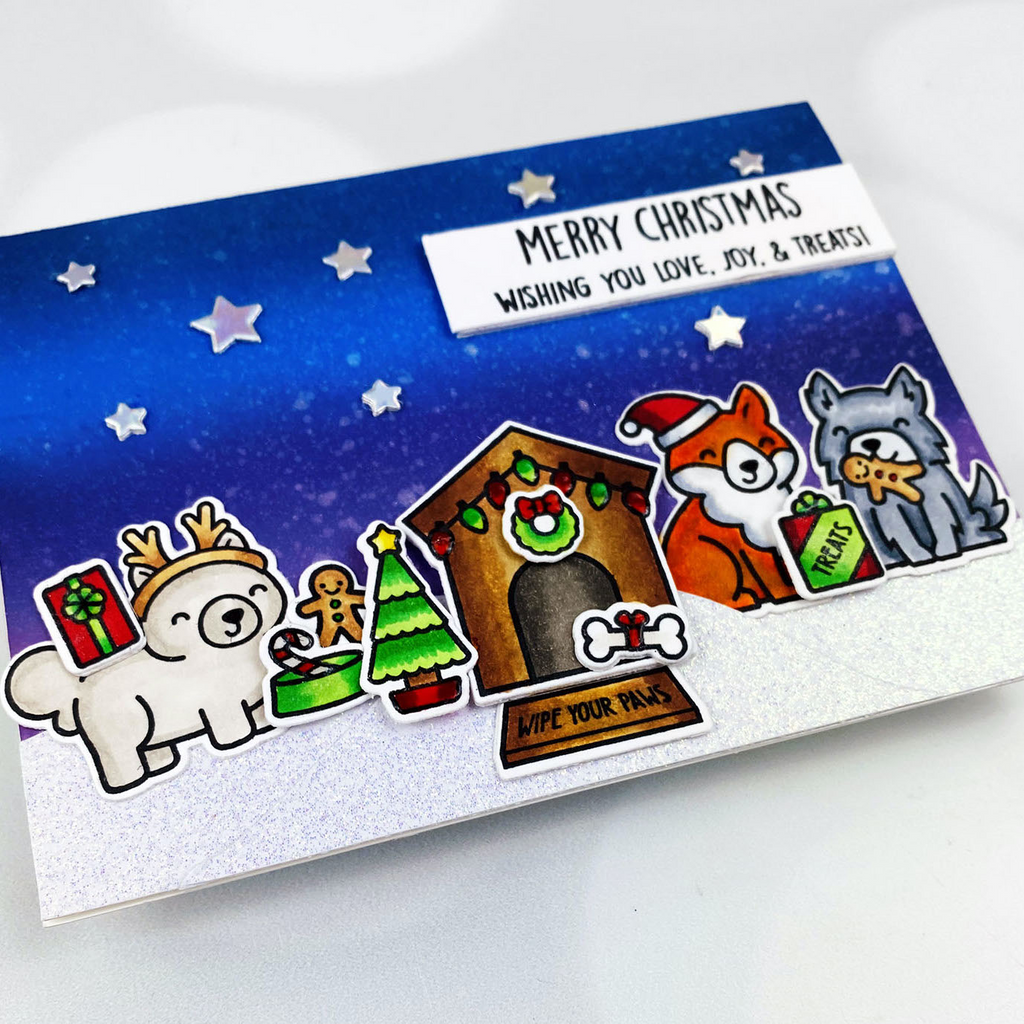 Lawn Fawn STAMPtember Exclusive Home for the Pawlidays Clear Stamps lf3268 Christmas Card | color-code:ALT02