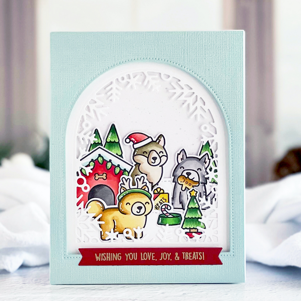 Lawn Fawn STAMPtember Exclusive Home for the Pawlidays Clear Stamps lf3268 Christmas Card | color-code:ALT04