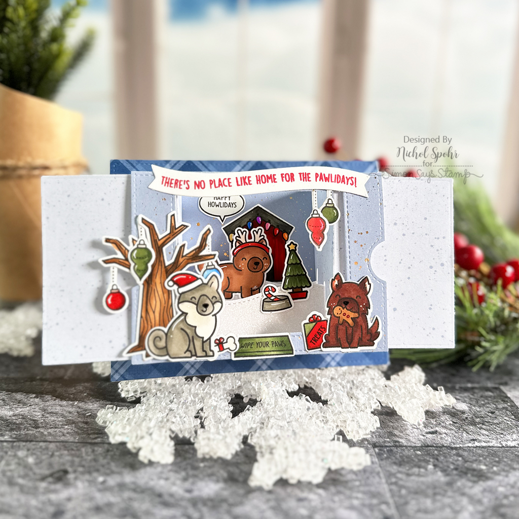Lawn Fawn STAMPtember Exclusive Home for the Pawlidays Clear Stamps lf3268 Christmas Card | color-code:ALT05