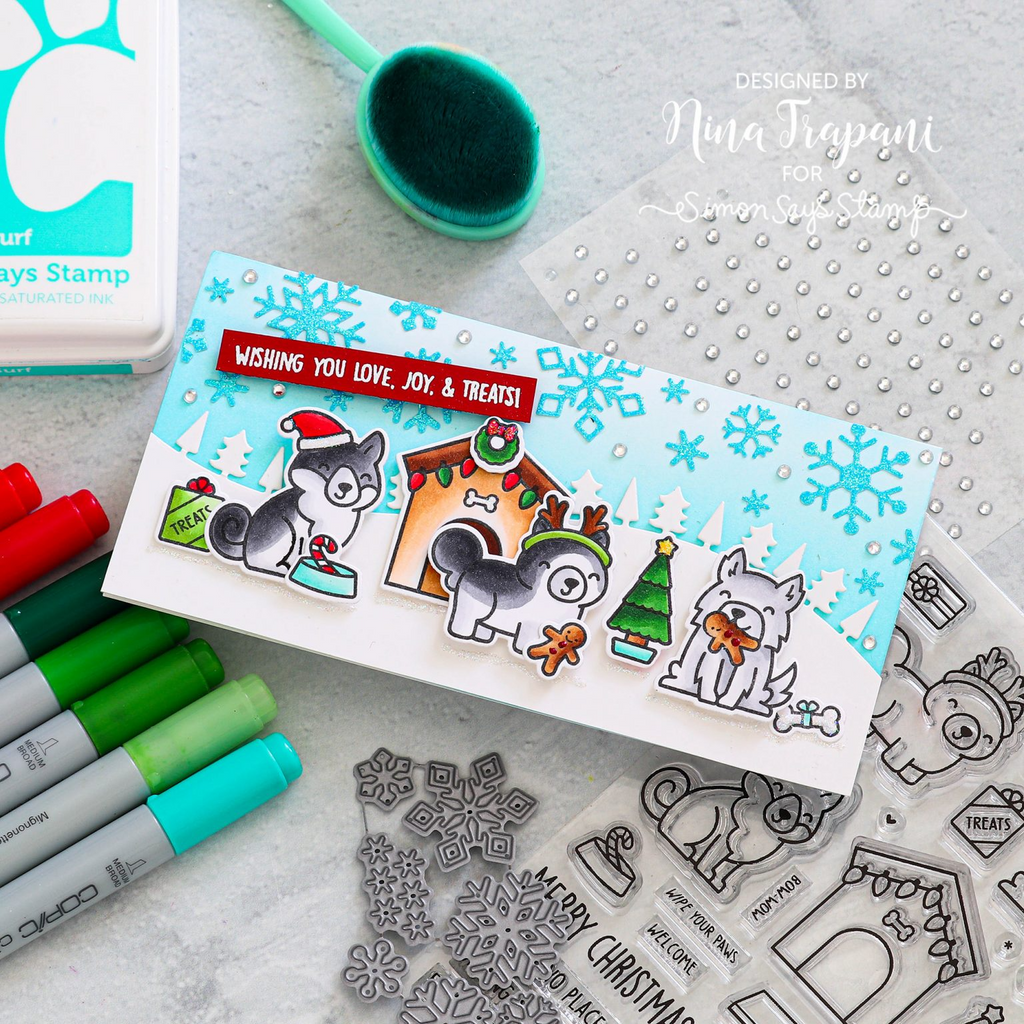 Lawn Fawn STAMPtember Exclusive Home for the Pawlidays Clear Stamps and Dies lf3269 | color-code:ALT07