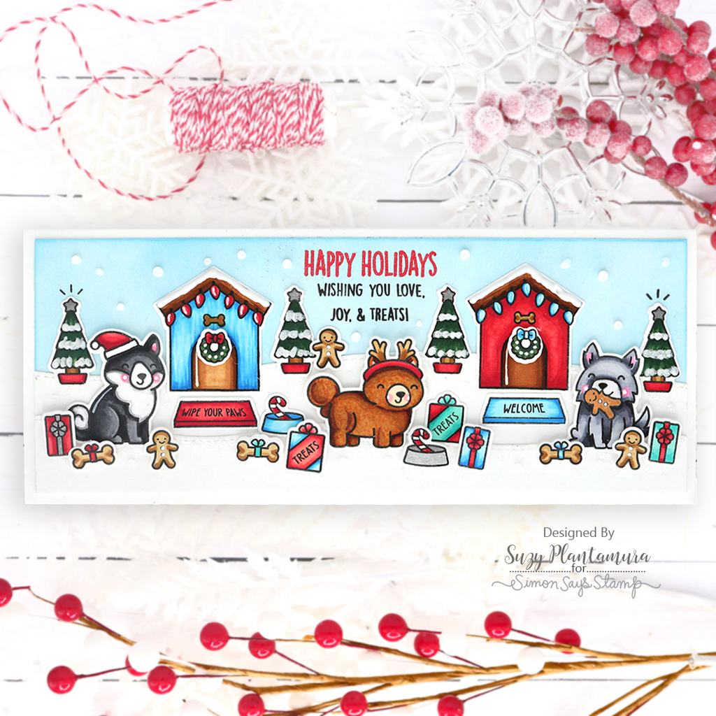Lawn Fawn STAMPtember Exclusive Home for the Pawlidays Clear Stamps lf3268 Christmas Card | color-code:ALT07