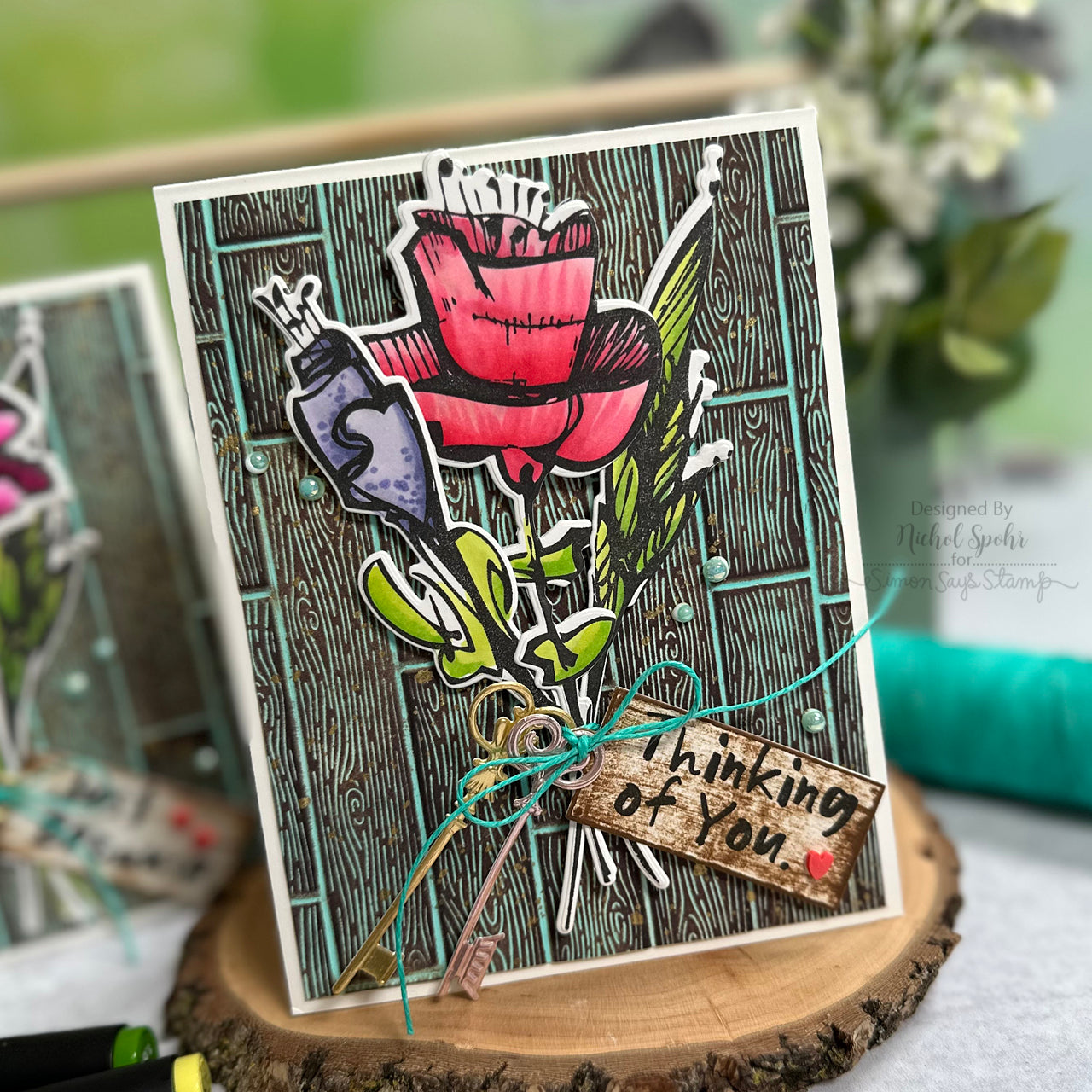 Tim Holtz Cling Rubber Stamps Abstract Florals cms479 thinking of you | color-code:ALT04