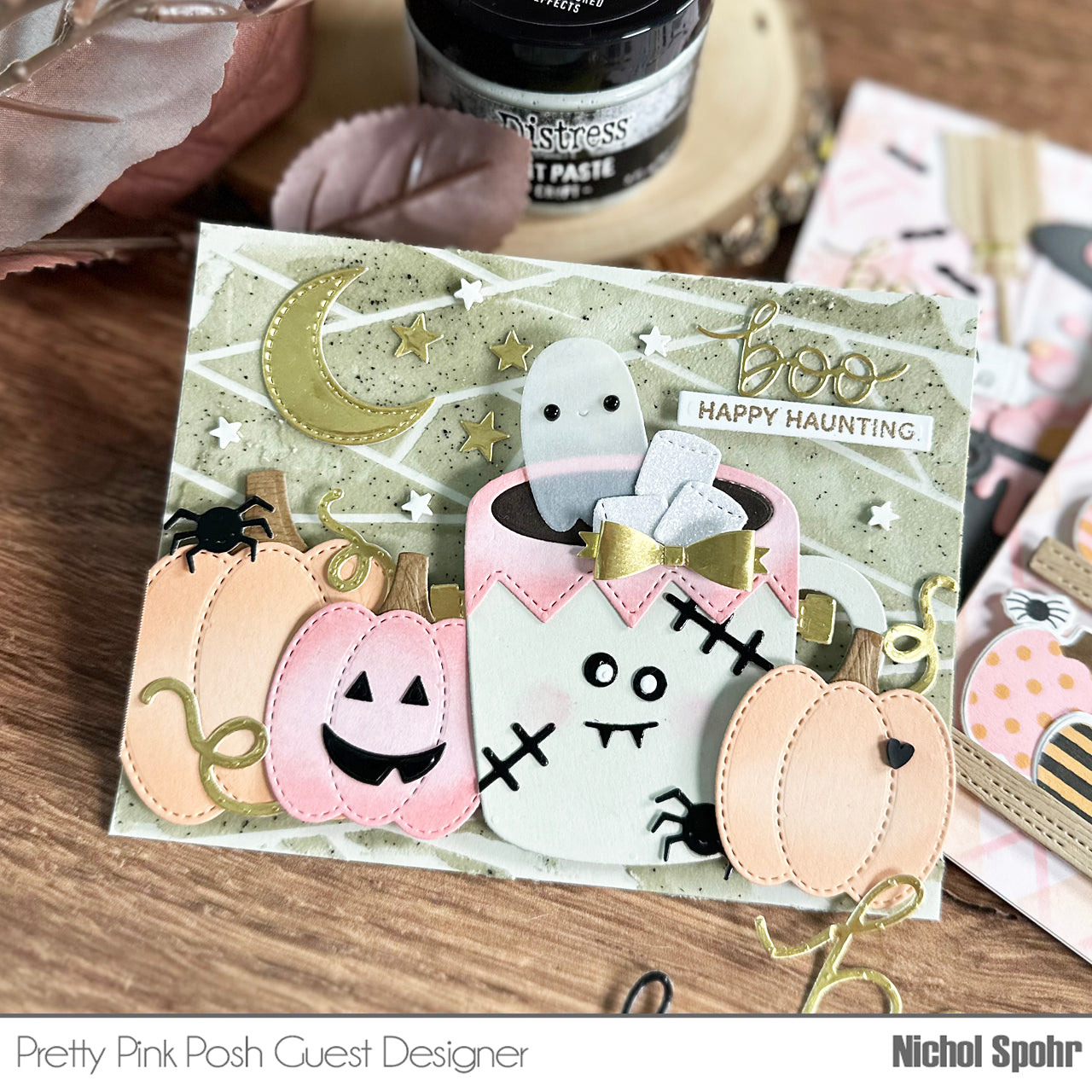 Pretty Pink Posh Mummy Wrap Stencil ghost mug | color-code:ALT01