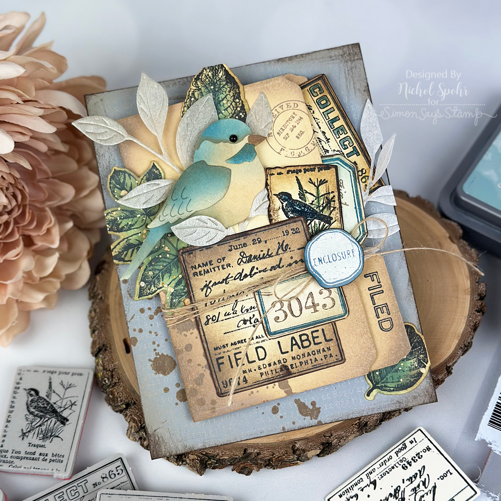 Tim Holtz Field Notes Stamps with Simon Says Stamp Dies Bundle setfn26 Vintage Card | color-code:ALT16