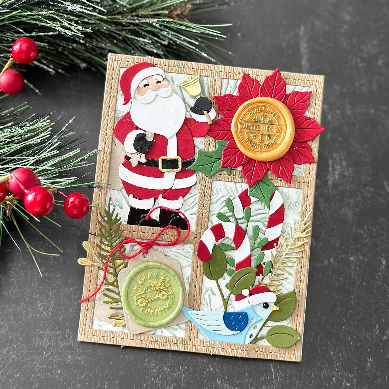 S4-1292 Spellbinders Christmas Bird Poinsettia Etched Dies santa | color-code:ALT01