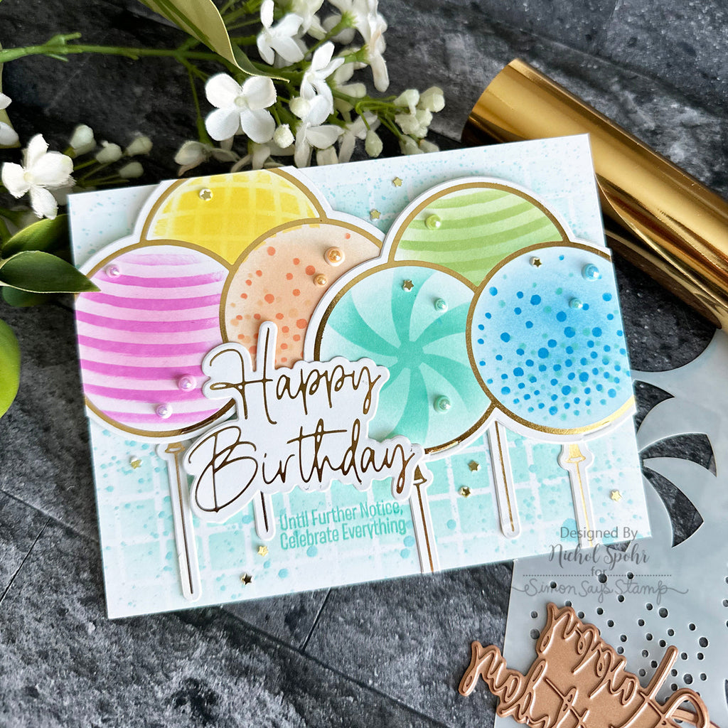 GLP-396 Spellbinders Giant Party Balloon Glimmer Hot Foil Plate and Die Set Birthday | color-code:ALT01