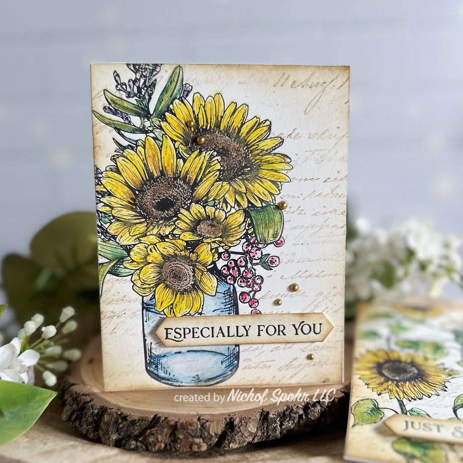 Spellbinders Sunflower Bouquet Press Plate and Etched Die Set bp