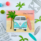 Honey Bee Lovely Layers Beach Bound Dies hbds-llbbnd Happy Summertime Surfing Card