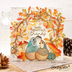 Honey Bee Lovely Layers Oak Branch Dies hbds-lloakb With Heartfelt Thanks Card