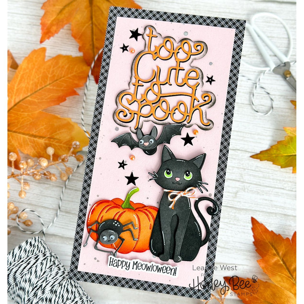 Honey Bee Too Cute To Spook Dies hbds-toctsk Halloween Cat Card