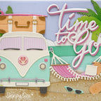 Honey Bee Lovely Layers Small Suitcases Dies hbds-llsmsc Time To Go Vacation Card