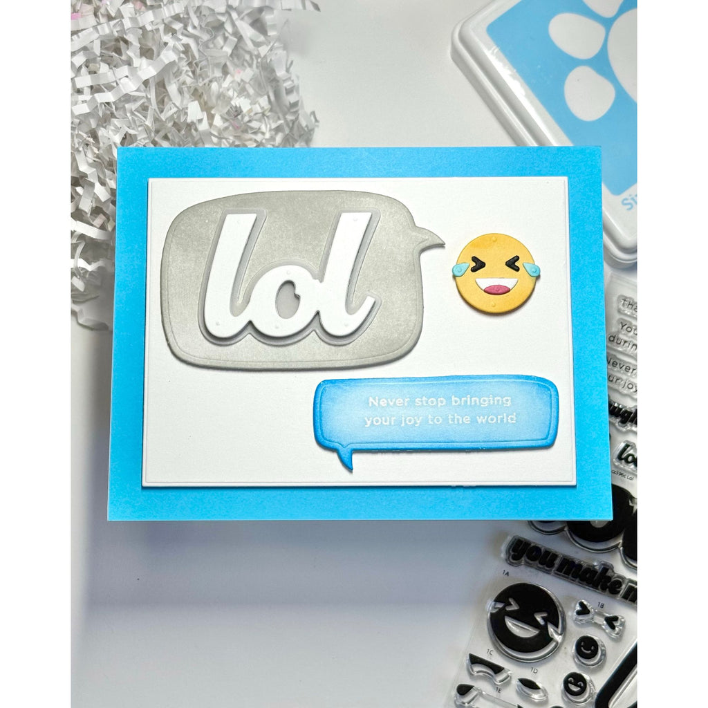 CZ Design Lol + Emoji Wafer Dies czd269c Happy Camper LOL Card