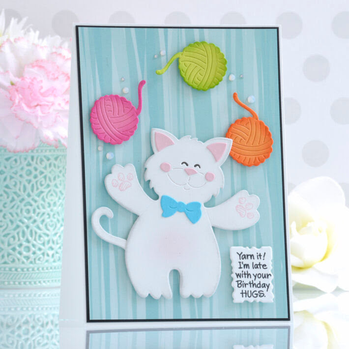 S5-587 Stampendous Kitty Hugs Etched Dies yarn it