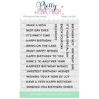 Pretty Pink Posh Sentiment Strips Birthday Clear Stamps