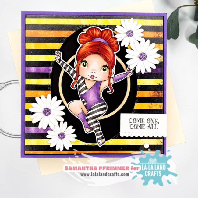 La-La Land Crafts Aerialist Marci Cling Stamp 5620 flowers