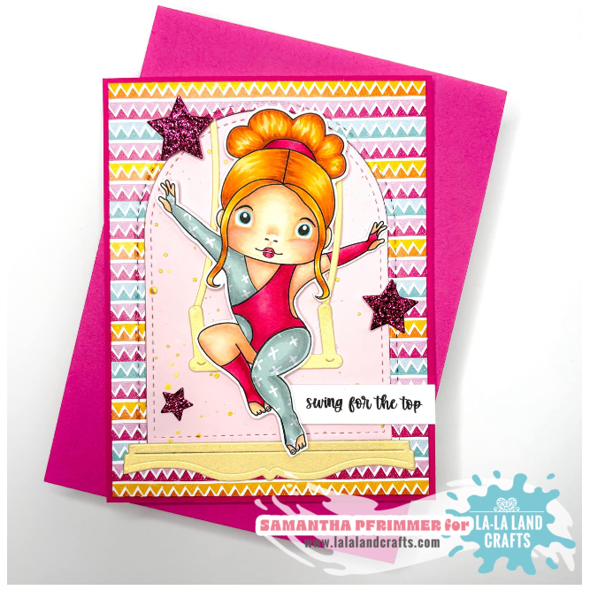 La-La Land Crafts Aerialist Marci Cling Stamp 5620 stars