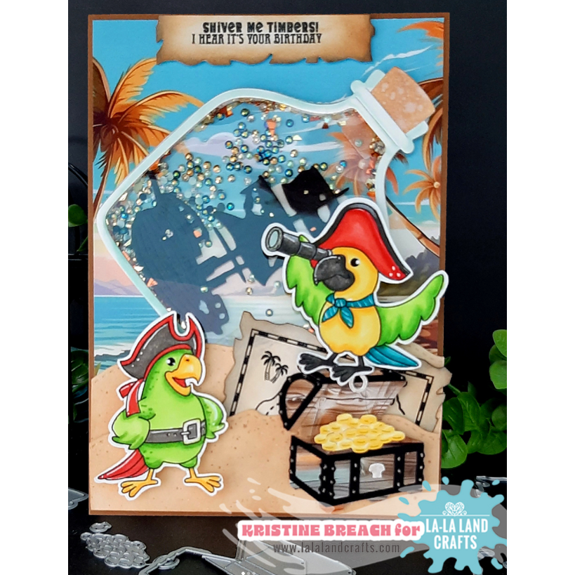 La-La Land Crafts Ahoy Matey Clear Stamps cl166 shaker card