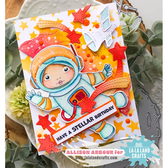 La-La Land Crafts Astronaut Marci Cling Stamp 5619 birthday