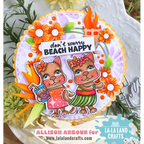 La-La Land Crafts Beach Happy Clear Stamps cl163 orange flowers