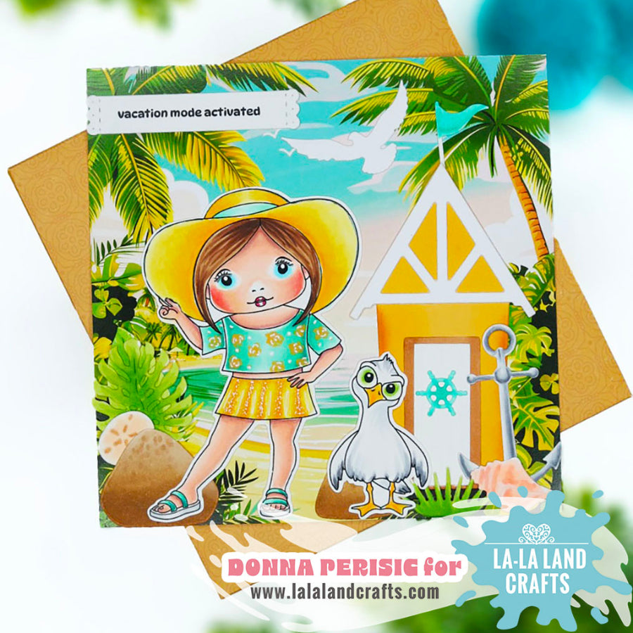 La-La Land Crafts Beach Hut Dies 9013 vacation mode card